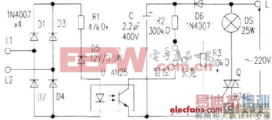 电话自动控制床头灯的制作