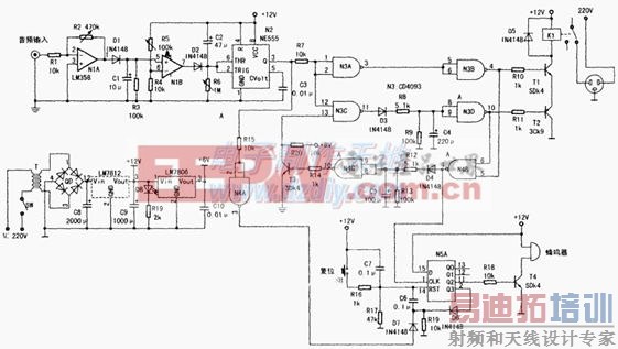 ���ǽ��ջ������ָ���·ͼAuto-restart circuit