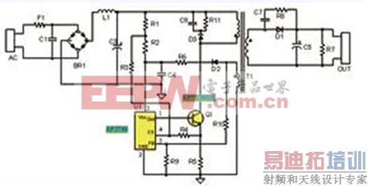 ͼ1 ����AP3766��LED������·ԭ��ͼ