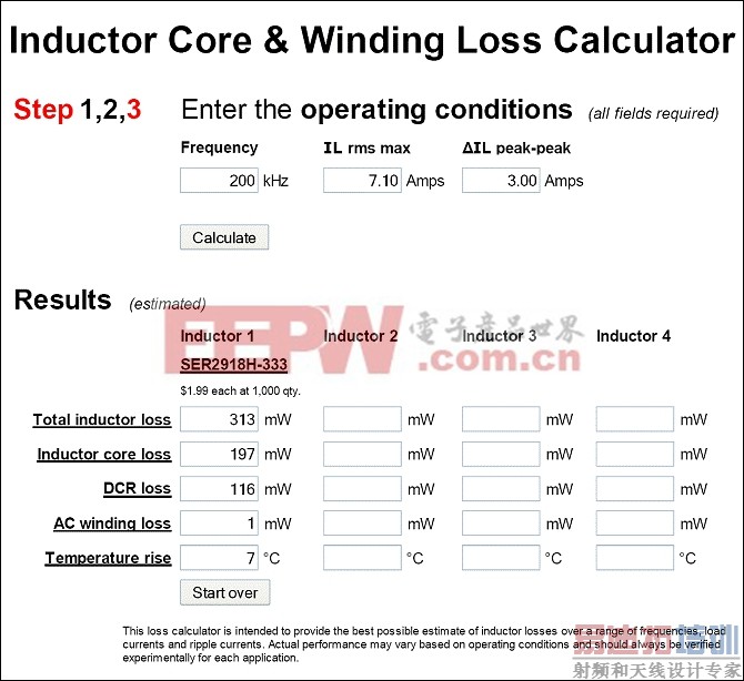 ͼ15. Ԥ���е�����������������Coilcraft&reg;�ṩ�����֧�ֹ��ߡ�