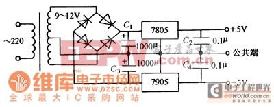 ���˹̶���ѹ������˫��Դ�ĵ�·