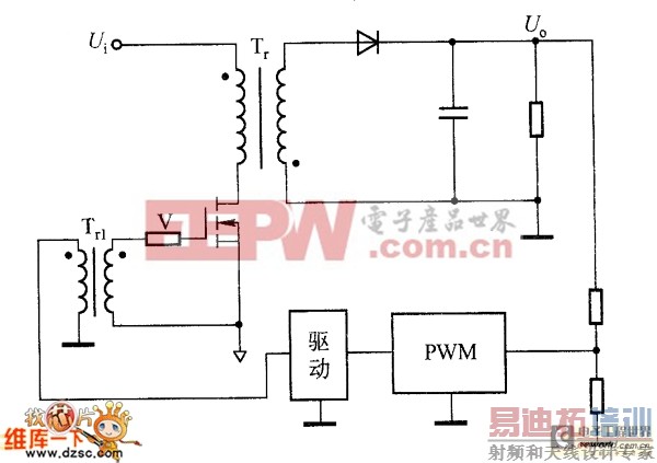 ���ñ�ѹ������ķ���ת����ϵͳ��·ͼ