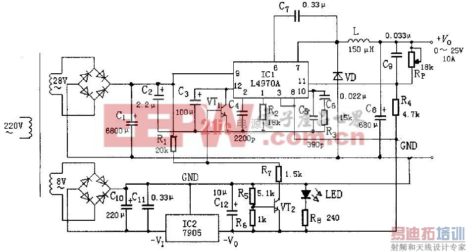 ��ͼ4 ��0��25V��10A �Ŀ��ؿɵ���Դ