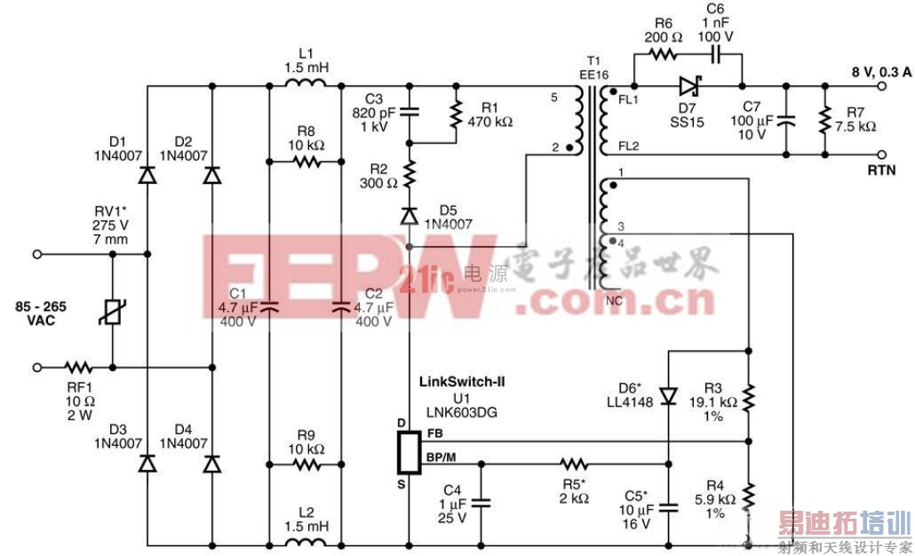 �߱�10kV��ģ��ӿ�ֿ�������2.4W�������·ͼ