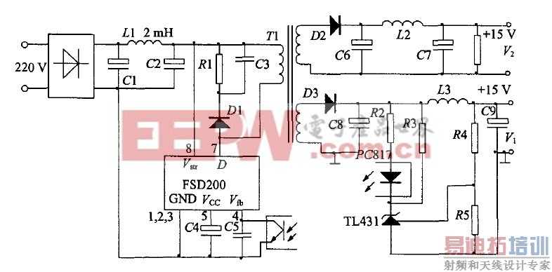 ͼ2 PSD200��Ƭ���ص�Դ��·