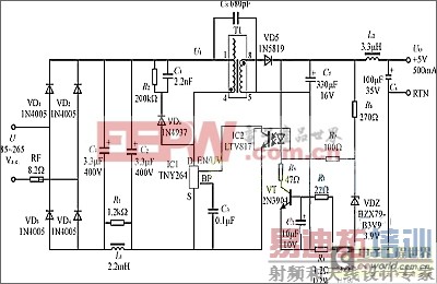 ʹ��TinySwitch IIʵ�ֿ��ص�Դ�Ż��ĵ�·���