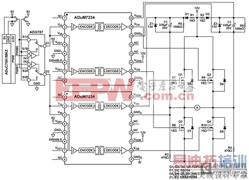 一种基于隔离式半桥驱动器的H电桥驱动电路