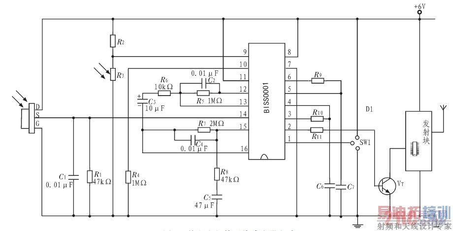 热释电红外无线感应器电路