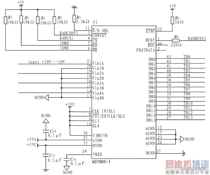 AD7865����Χ���ӵ�·ͼ