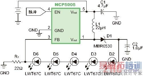 ����NCP5005�ĵ��ʽLED������·