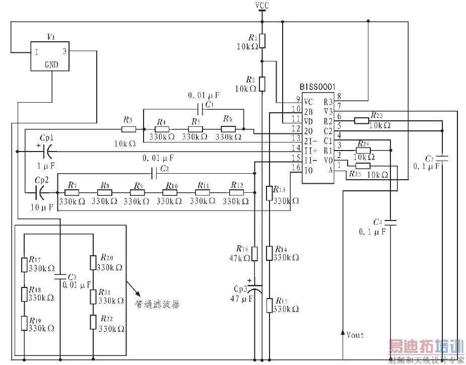 图2 热释人体红外电路图